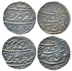 Qita Bareli Mint, Silver Rupee (2), in the name of Shah Alam II, AH 1215/37, the first wit