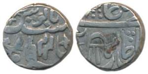 Mominabad Bindraban Mint, Silver ½ Rupee, 5.32g, in the name of Shah Alam II, RY 44, umbre
