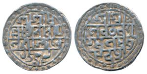 Lakshmi Narayan (SE 1509-1549, 1587-1627 AD), Silver Tanka, 9.95g, Sk 1509/98, legend in f