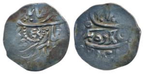 Girvan Yuddha (1806-1813 AD), Silver Timasha, 2.16g, Srinagar Mint, digits 62 in Devnagari