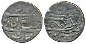 Sheopur Mint, Silver Rupee, 10.90g, in the name of Muhammad Akbar II, AH 122X/8, rev., can