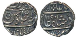 Ahalyabai Holkar (AH 1179-1210, 1765-1795 AD), Silver Rupee, Malharnagar Mint, in name of 