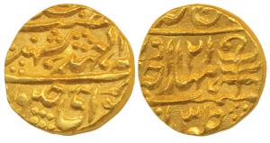 Madho Singh II, Gold Mohur, 10.9g, Sawai Jaipur Mint, with the name of Queen Victoria, RY 