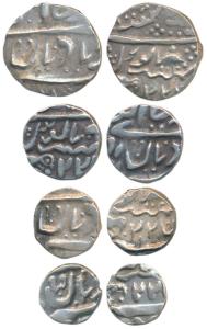 Ranjit Singh (AH 1263-1281, 1846-1864 AD), set of 4, Silver Rupee, ½, ¼ and 1/8, second se