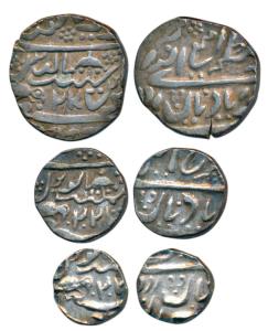 Ranjit Singh, set of 3, Silver Rupee, ½ and ¼, Second series, in the name of Queen Victori