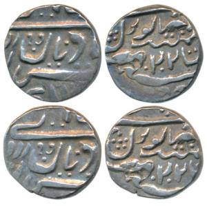 Ranjit Singh, Silver ½ Rupee (2), second series, in the name of Queen Victoria, Gujarati n
