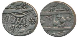 Gulab Singh (VS 1903-1913, 1846-1856 AD), Silver Rupee, 10.67g, Srinagar Mint, JHS on obv.