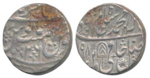 Muzaffargarh Mint, Silver Rupee, 11.23g, in the name of Shah Alam II, AH 1198/26, a differ