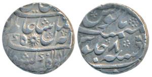 Murshidabad Mint, Silver Rupee, 11.48g, in the name of Shah Alam II, AH 1181/8, radiant su