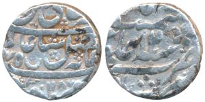 Murshidabad Mint, Silver Rupee, 11.41g, in the name of Shah Alam II, AH 1187/12 (KM 30). V