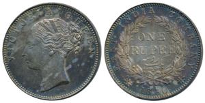 Victoria Queen, Silver Rupee, 1840, Continuous legend, English Head, 19 Berries. Nice toni