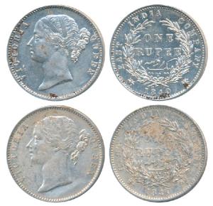 Victoria Queen, Silver Rupee, 1840 (2), divided legend, Madras Mint, W.W.S raised, & W.W.B