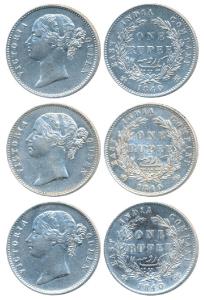 Victoria Queen, Silver Rupee, 1840, Divided legend, Calcutta / Bombay Mint, WW raised, 28 