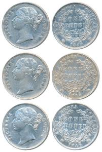 Victoria Queen, Silver Rupee, 1840, Divided legend, Calcutta / Bombay Mint, WW raised, 28 
