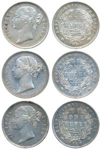 Victoria Queen, Silver Rupee, 1840, Divided legend, Calcutta / Bombay Mint, WW raised, 28 