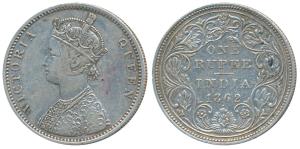 Victoria Queen, Silver Rupee, 1862, Bombay Mint, A / II / 0 / 1, (Prid 97). Very Fine+, Ve