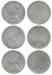 Victoria Queen and Empress, Silver Rupee, 1874, Bombay Mint, A2 / II dot, (Prid 143); 1886