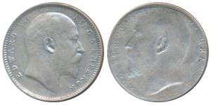 Edward VII, Silver Rupee, Error, Brockage, nice complete lakhi impression on rev., the lak