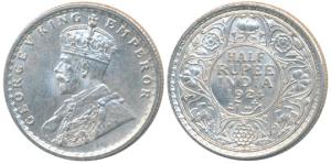 George V, Silver ½ Rupee, 1924, Calcutta Mint, (Prid 327). Uncirculated.