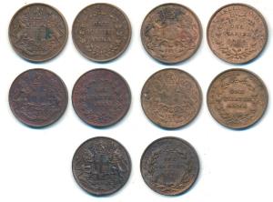 Copper ¼ Anna (3), 1835, Madras Mint, 18 Berries (9 L+9 R), slanting top to numeral 1, Y o