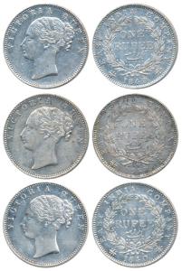 Victoria Queen, Silver Rupee, 1840, (3), continuous legend, Bombay Mint, English Head, No 
