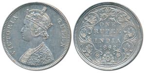 Victoria Queen, Silver Rupee, 1862, Bombay Mint, A / II / 1 / 11, (Prid 101). About Extrem