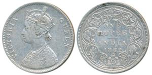 Victoria Queen, Silver Rupee, 1862, Bombay Mint, A / II / 2 / 4, (Prid 84). Very Fine, Ver