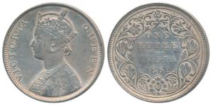 Victoria Queen, Silver Rupee, 1862, Bombay Mint, B / II / 0 / 6, Unlisted in Pridmore. Ver