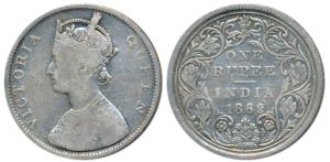 Victoria Queen, Silver Rupee, 1862, Bombay Mint, B / II / 0 / 7, (Prid 88). Fine+, Very Ra
