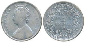 Victoria Queen, Silver Rupee, 1862, Bombay Mint, B / II / 0 / 10, Unlisted in Pridmore. Fi