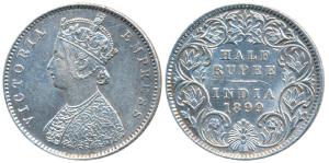 Victoria Empress, Silver ½ Rupee, 1899, Calcutta Mint, A / I / C incuse, (Prid 282). Very 