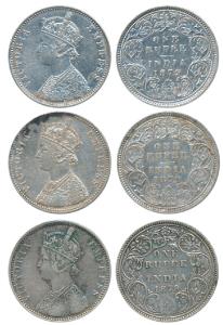 Victoria Empress, Silver Rupee, 1879, Calcutta Mint, A1 / I / C incuse, (Prid 117); Bombay