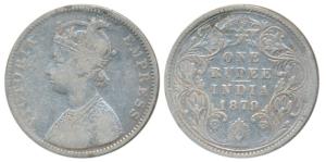 Victoria Empress, Silver Rupee, 1879, Bombay Mint, A3 / IV / No mint mark, Unlisted in Pri