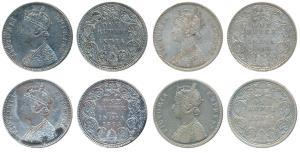 Victoria Empress, Silver Rupee, 1883 (4), Calcutta Mint, A1 / I / C incuse, Bombay Mint, A