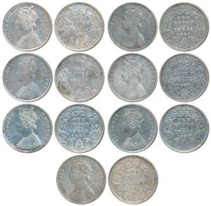Victoria Empress, Silver Rupee, 1887 (4), Calcutta Mint, A4 / I / C incuse, C3 / I / C inc
