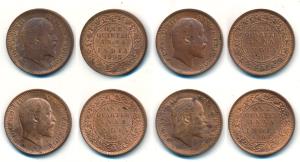 Edward VII, Copper ¼ Anna, 1903, Calcutta Mint, (Prid 646); 1904, Calcutta Mint, (Prid 647