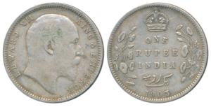 Edward VII, Silver Rupee, 1903, Calcutta Mint, Urdu error with 3 dots on the right instead