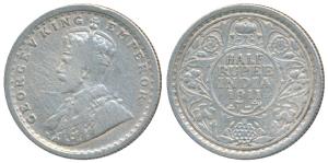 George V, Silver ½ Rupee, 1911, Calcutta Mint, (Prid 318). About Very Fine, Very Rare.