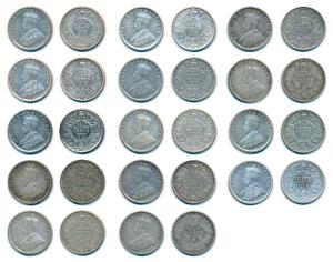 George V, Silver ½ Rupee, 1912, 1913, 1914, 1916, 1921, 1922, 1923, 1924, 1925, 1926, 1929