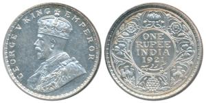 George V, Silver Rupee, 1921, Bombay Mint, (Prid 227). About Uncirculated, Scarce.