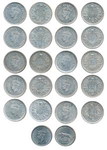 George VI, Half Silver & Nickel Rupee, Bombay Mint, 1940, A / I, (Prid 237); 1941, A / I, 