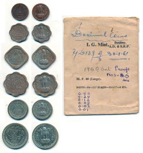 1960 Proof Set, set of 6, Paisa 1, 2, 5, 10, 25 and 50 Paise. Proof In immaculate conditio