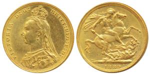 Australia, Victoria, Gold Sovereign, 8g, 1889, Jubilee head, ’M’ mint mark for Melbourne M