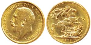 Australia, George V, Gold Sovereign, 8g, 1912, ’M’ mint mark for Melbourne Mint (KM 29). E