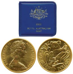 Australia, Gold $200, 10g, Koala series, 1980, (KM 71). Brilliant Uncirculated, In origina