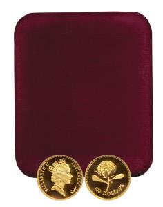 Australia, Elizabeth II, Gold $ 100, 10.36g, 1995, Floral Emblems of Australia, Waratah, t