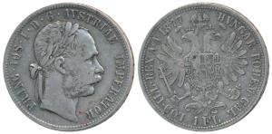 Austria, Franz Josef, Silver Florin, 1877, (KM 2222). Very Fine+.