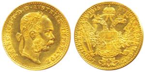 Austria, Franz Joseph I, Trade Coinage, Gold Ducat, 3.5g, 1915 (KM 2267). Extremely Fine.