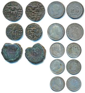 Ceylon, Victoria and Edward, Silver 25 Cents (2), 1893 and 1907; Edward, 10 Cents (3), 190