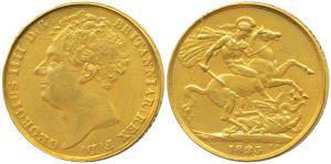 Great Britain, George III, Gold Sovereign, 15.88g, St. George slaying a dragon on rev., 18